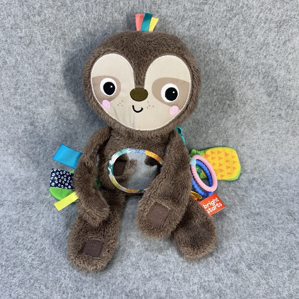Bright Starts Sloth Travel Buddy On-The-Go Plush Attachable Infant Baby Toy